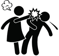 Cartoon couple fighting